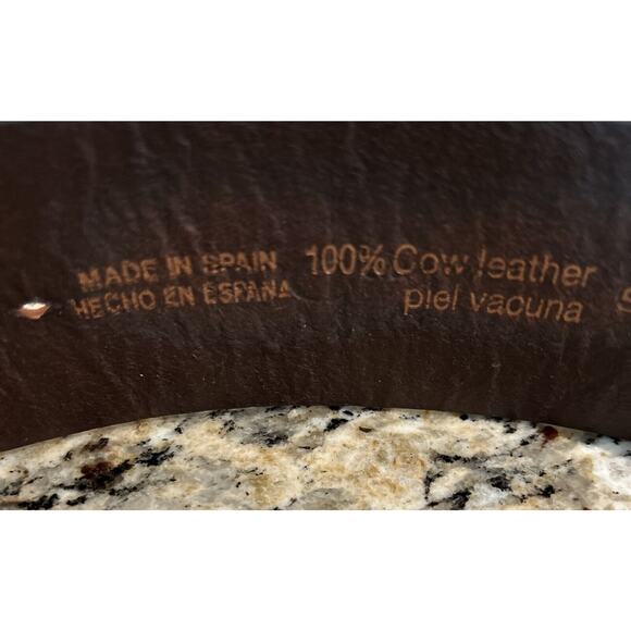 Cuirum Barcelona Spain Leather Designer Wide Belt Hand Tooling Size 95 EUC - Picture 10 of 13